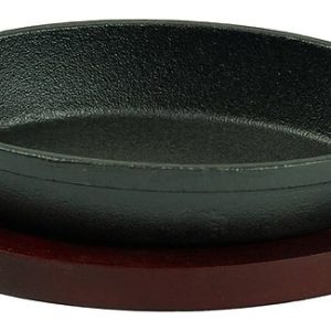 Сковорода для подачи P.L. Proff Cuisine 81240545 150х100 мм на деревянной подставке