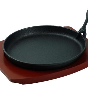 Сковорода для подачи P.L. Proff Cuisine 81240542 217 мм на деревянной подставке