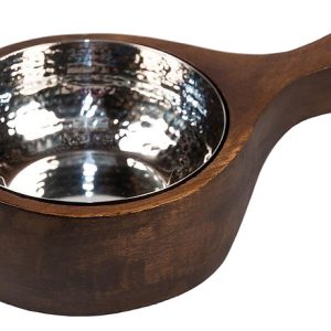 Сковорода для подачи P.L. Proff Cuisine 81241066 340 мл на деревянной подставке