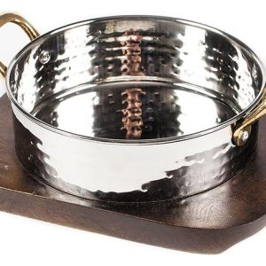 Сковорода для подачи P.L. Proff Cuisine 81240039 750 мл на деревянной подставке