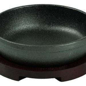Сковородка для подачи P.L. Proff Cuisine 81240547 195х31 мм на деревянной подставке