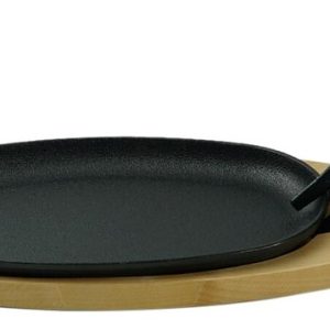 Сковорода для подачи P.L. Proff Cuisine 81240543 240х140 мм на деревянной подставке