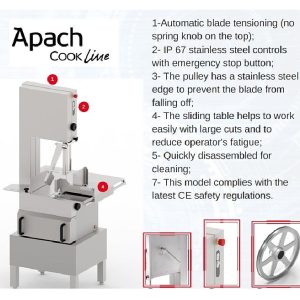 Пила для резки мяса Apach ASWX165A 1ф
