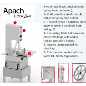 Пила для резки мяса Apach ASWX165A 1ф