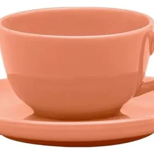 Чайная пара Oxford FLAT Shape APRICOT 136080 AO04-1A03 (чашка 200мл и блюдце 14см)