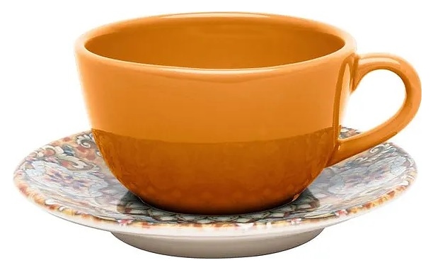 Чайная пара Oxford UNNI Shape CASTELLO 92753 AY04-5607 (чашка 200мл и блюдце 14см)