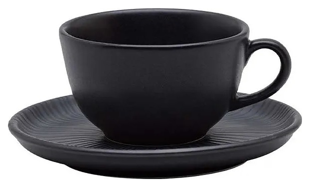 Чайная пара Oxford FLAT Shape ONIX 136391 AO04-1C05 (чашка 200мл и блюдце 14см)