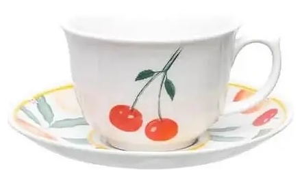 Чайная пара Oxford FLAMINGO FRUITS 90522 SD02-9410 (чашка 240мл и блюдце 15см)