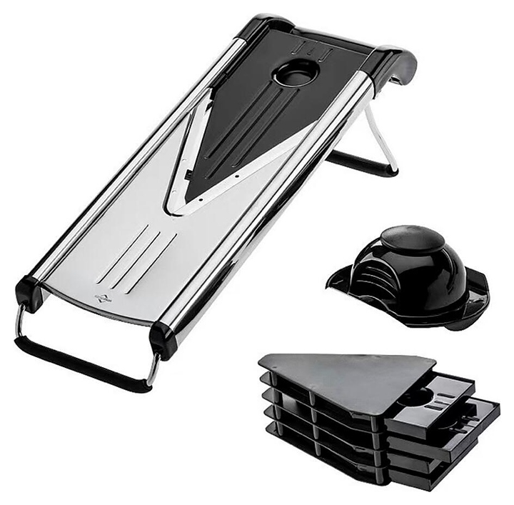 Овощерезка-мандолина P.L. Proff Cuisine V-BLADE Chef Line 81222403 33,5х13 см h 14,5 см, 5 насадок с держателем
