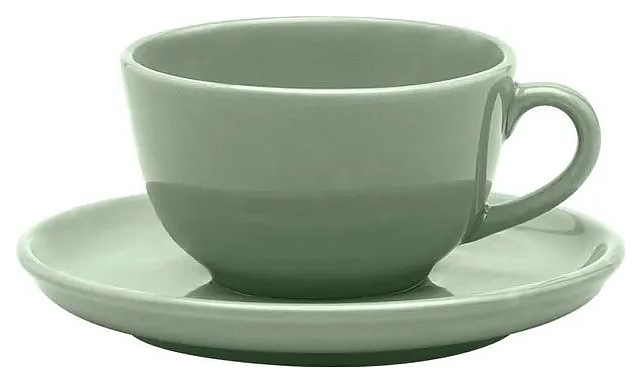 Чайная пара Oxford FLAT Shape MATCHA 136122 AO04-1A04 (чашка 200мл и блюдце 14см)