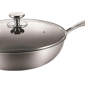 Сковорода Вок P.L. Proff Cuisine New Kitchen Honeycombs 81280256 3.3 л d 26 см h 8 см нержавеющая сталь, индукция